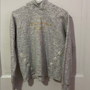 Abercrombie kids grey hooded sweatshirt size:15/16